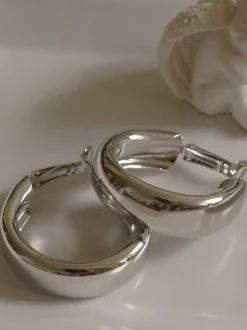 Chunky Essential Hoops - Silver