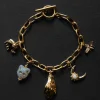 Chunky Gold Talisman Bracelet - Evil Eye Hand Charm