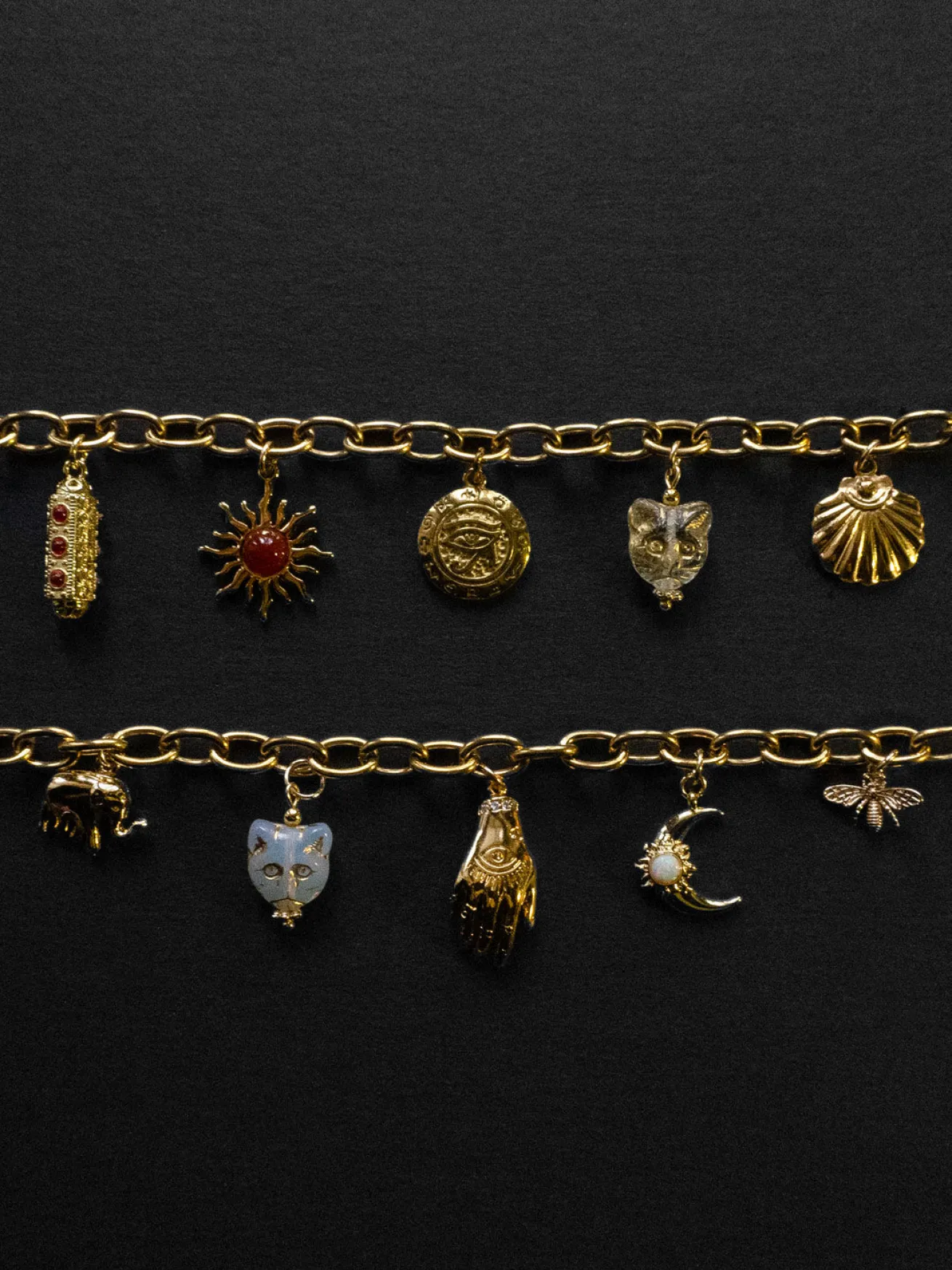 Chunky Gold Talisman Necklace - Eye of Horus Charm