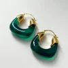 Chunky Hoops - Emerald Green