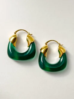 Chunky Hoops - Emerald Green
