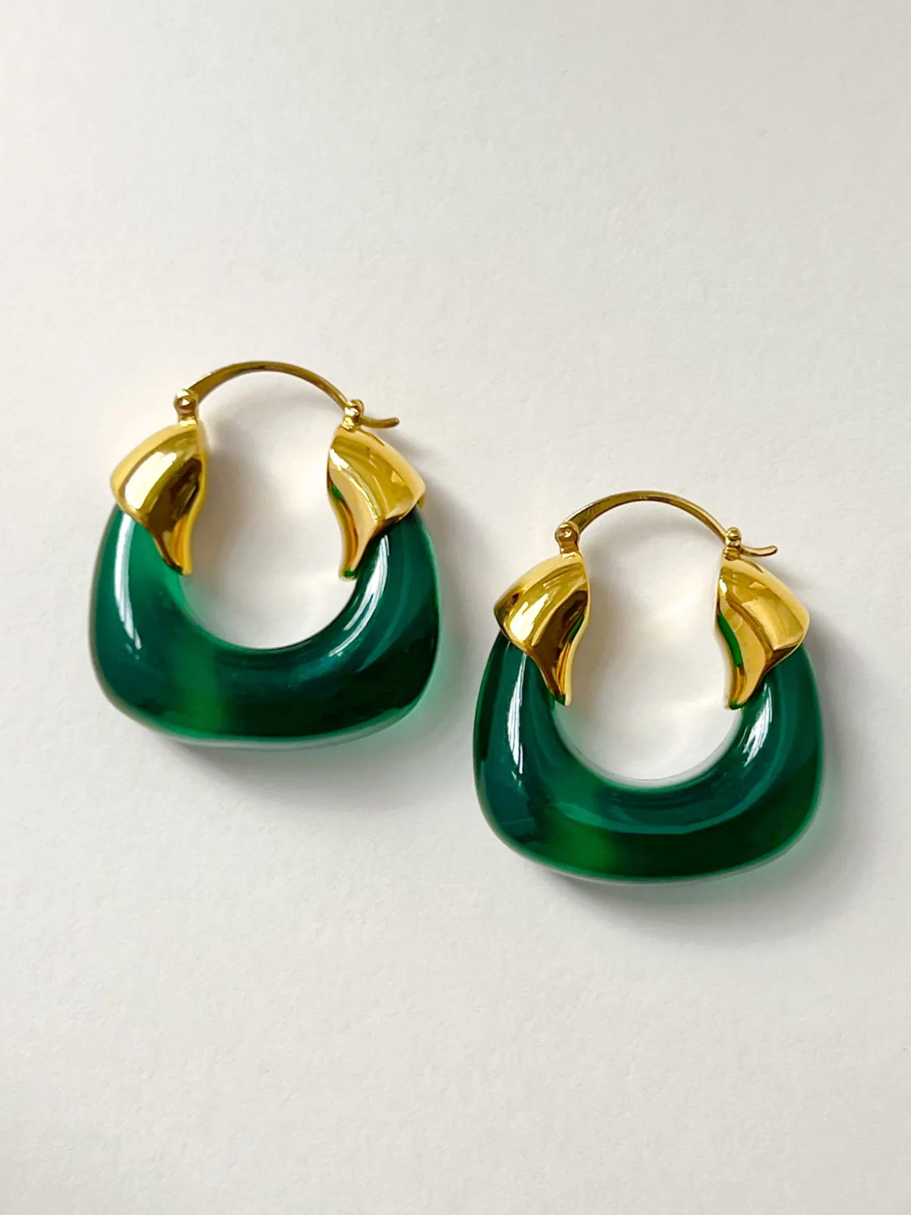 Chunky Hoops - Emerald Green
