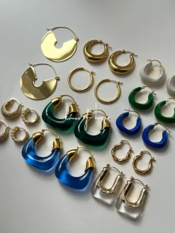 Chunky Hoops - Emerald Green