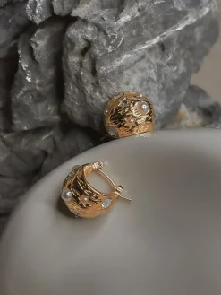 Chunky Pearl And Gemstone-Encrusted Hoops