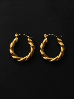 Chunky Twist Gold Hoops