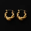 Chunky Twist Gold Hoops - Petite