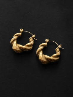 Chunky Twist Gold Hoops - Petite
