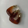 Chunky Vintage Hoops - Brown