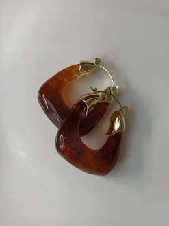 Chunky Vintage Hoops - Brown