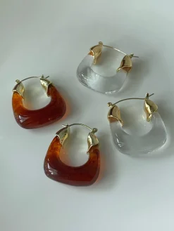 Chunky Vintage Hoops - Brown