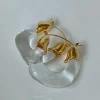 Chunky Vintage Hoops - Clear