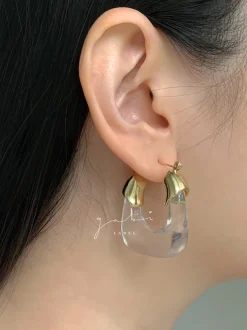 Chunky Vintage Hoops - Clear