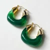 Chunky Vintage Hoops - Dark Green