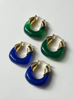 Chunky Vintage Hoops - Dark Green