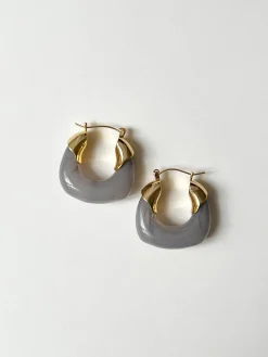 Chunky Vintage Hoops - Grey