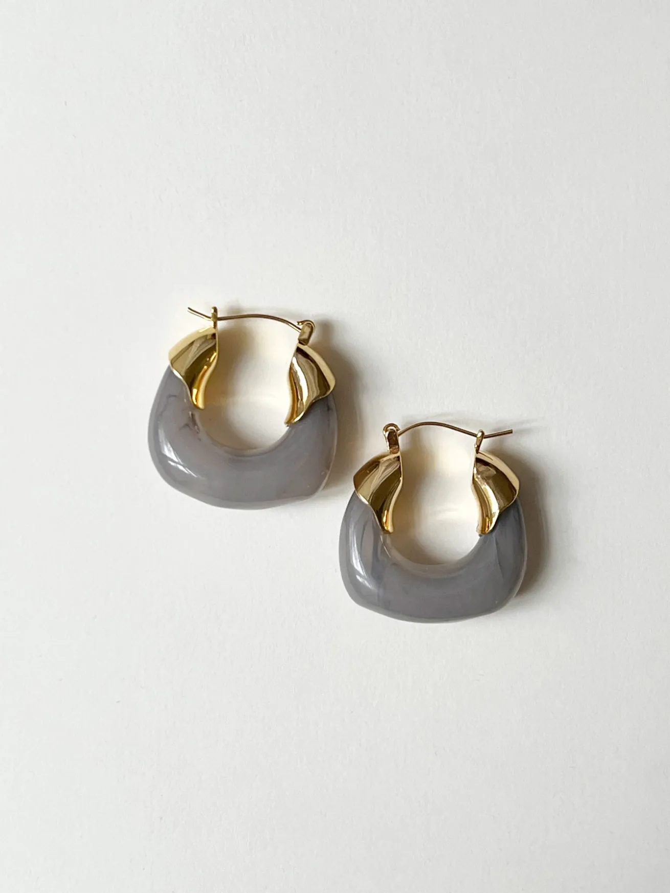 Chunky Vintage Hoops - Grey