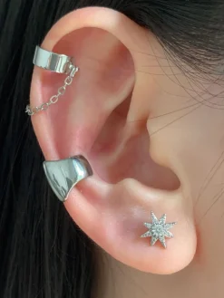 Classic Chain Ear Cuff - Silver