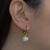 Classic Pearl Hoops - Gold