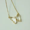 Crystal Butterfly Necklace - Clear *14k Gold-plated