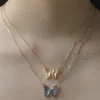 Crystal Butterfly Necklace - Cornflower Blue *14k Gold-plated