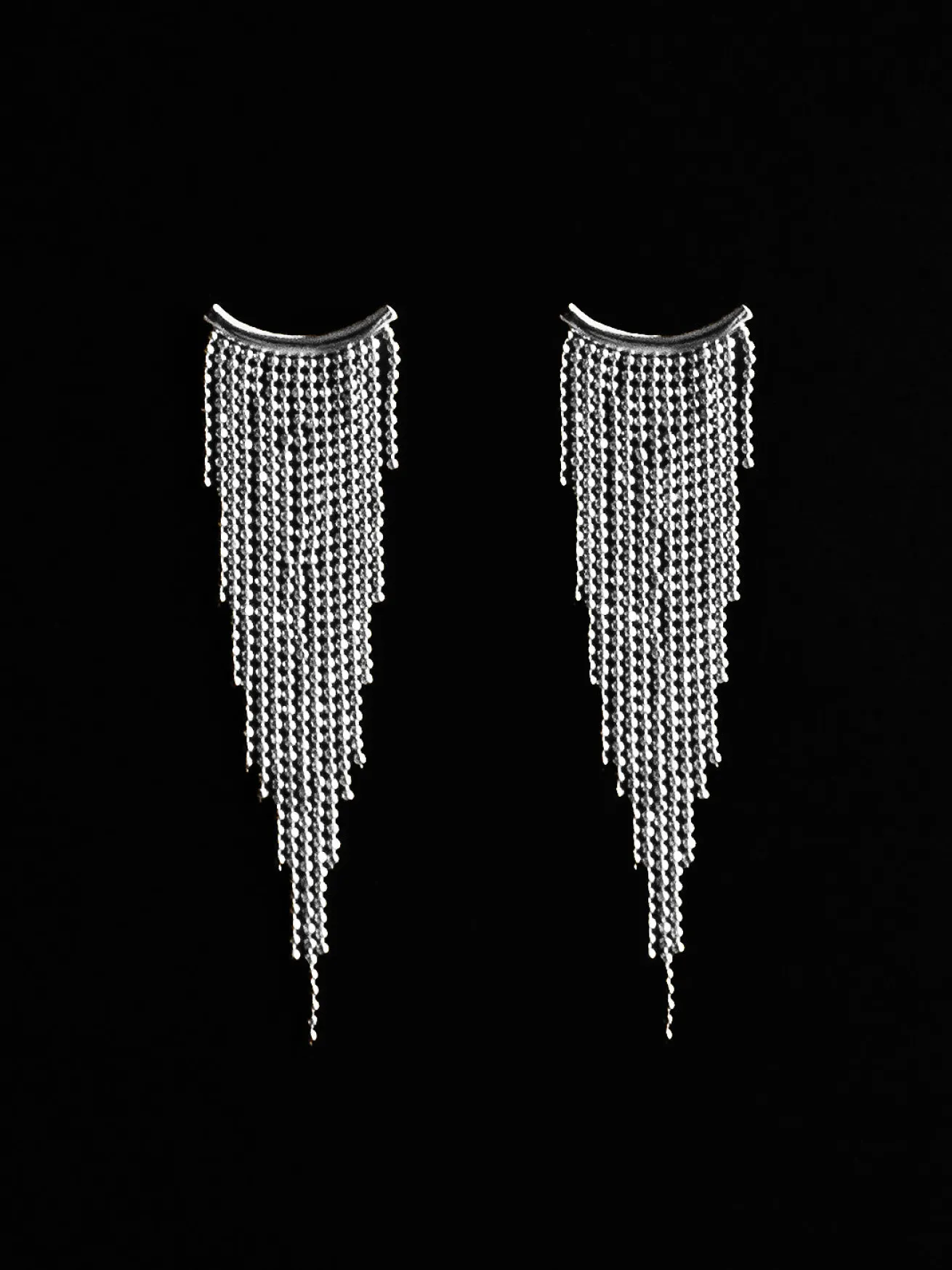 Curtain Call Cascading Earrings - Silver
