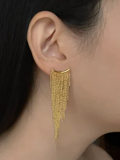 Curtain Call Cascading Earrings - Gold