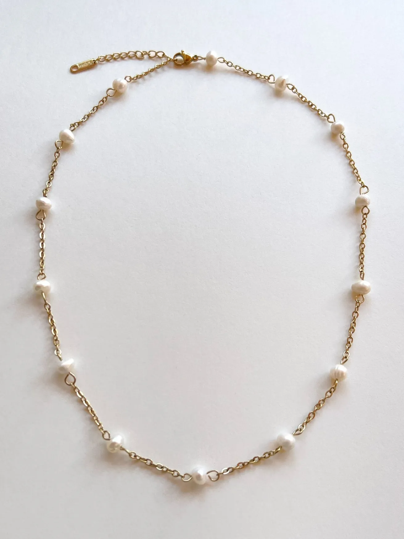 Dainty Freshwater Pearl Stainless Steel Necklace