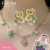 DAINTY Pink Glass Flower Gift Set