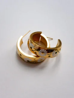 Daisy Enamel Stainless Steel Hoops
