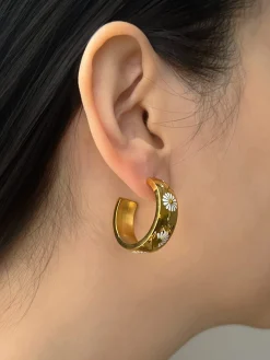 Daisy Enamel Stainless Steel Hoops