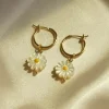 Daisy Hoops - Natural Shell