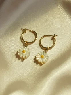 Daisy Hoops - Natural Shell