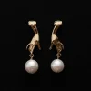 Dangling Pearl Hand Earrings