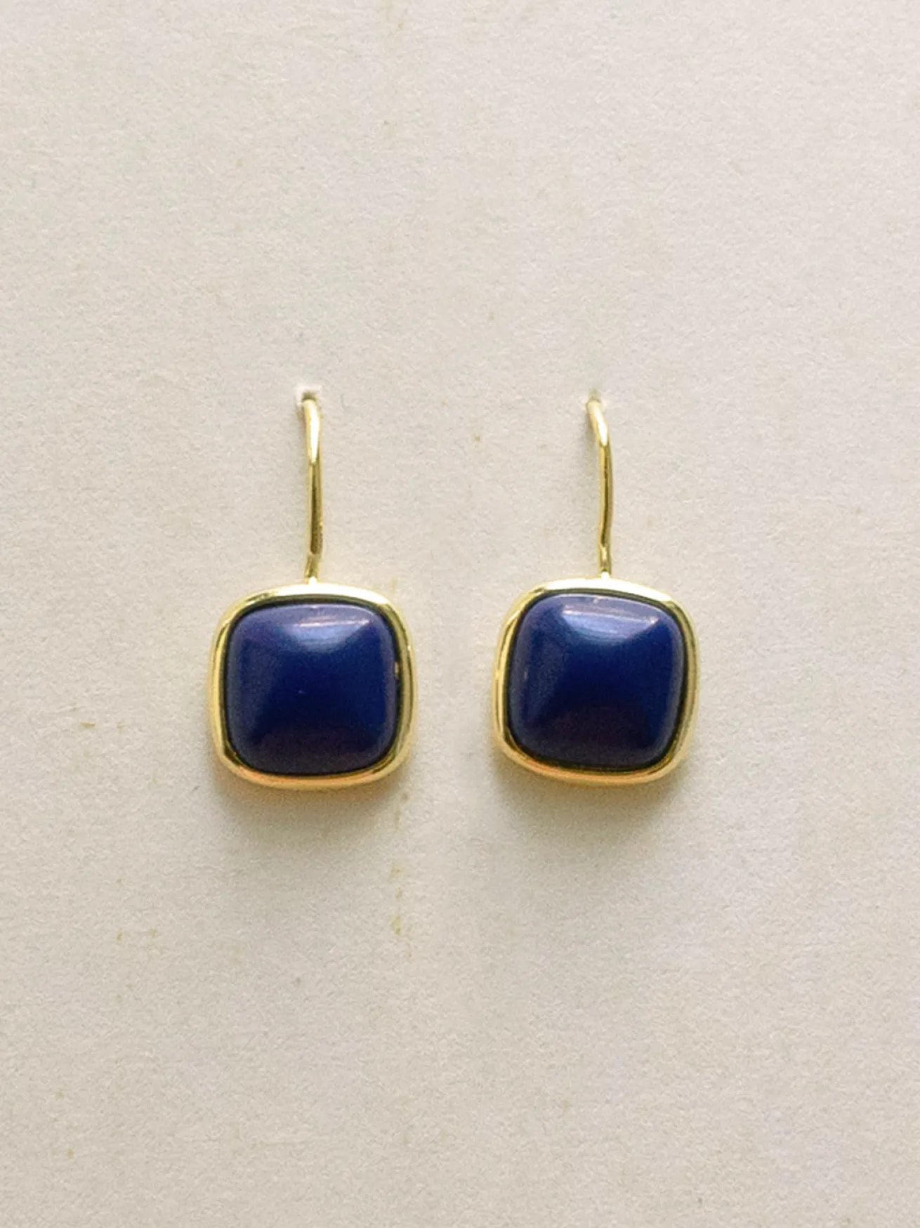 Dark Blue Stone Pendant Earrings