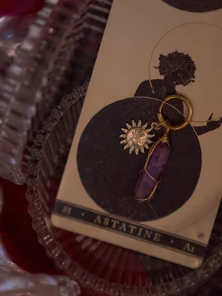 Divine Sun-Moon Hoops - Amethyst/Purple