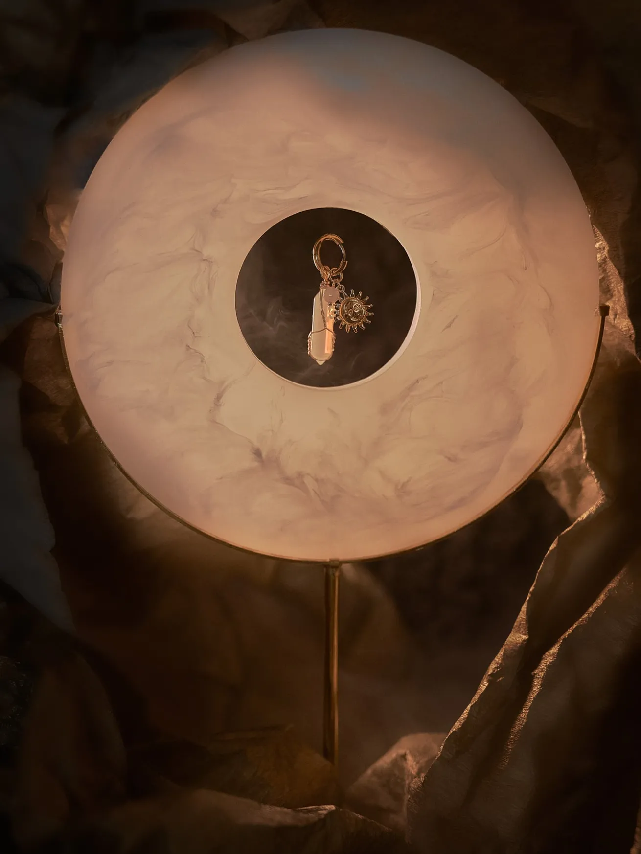 Divine Sun-Moon Hoops - Moonstone