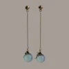 Dolphin Crystal Ball Dangling Earrings
