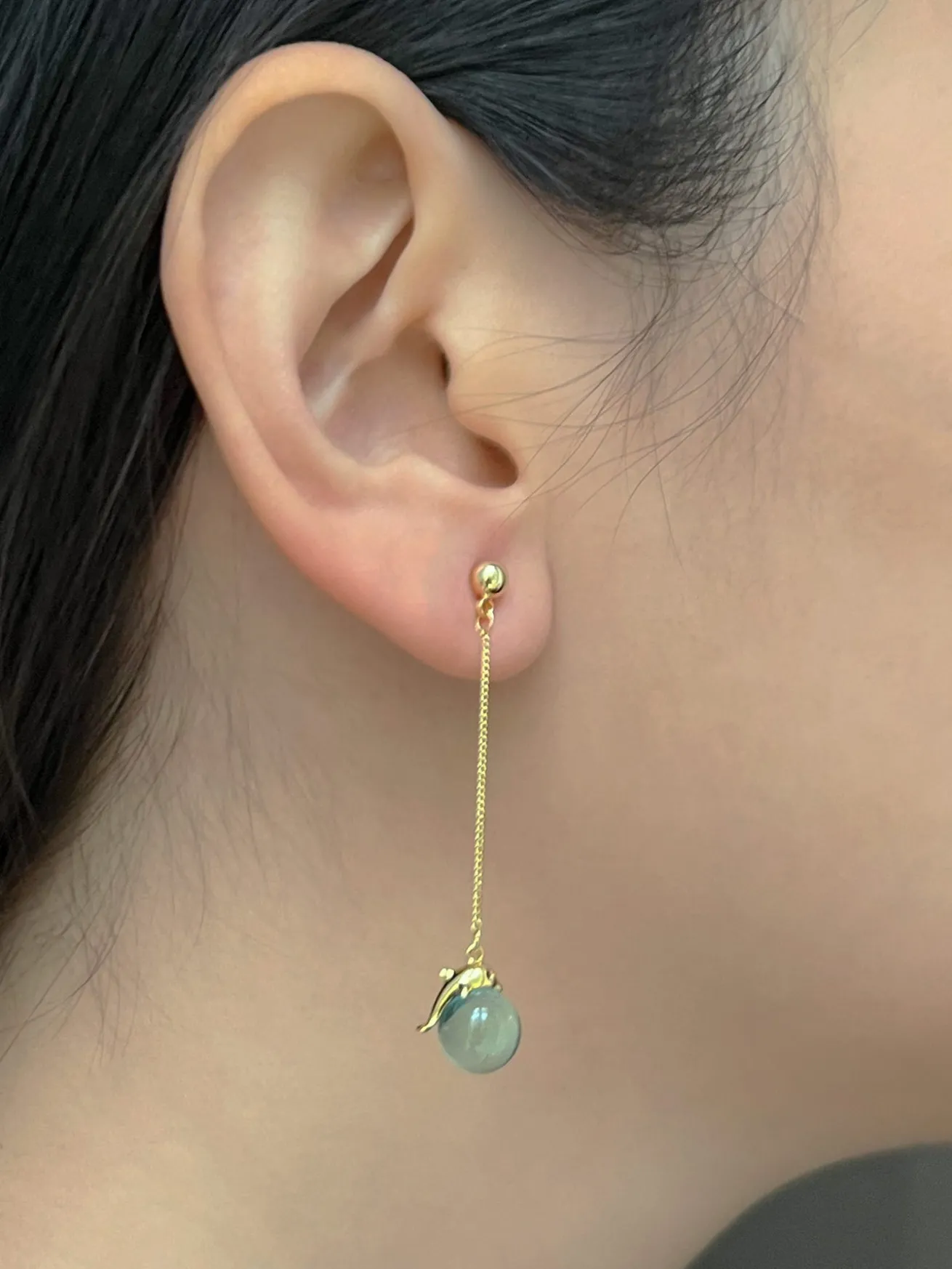 Dolphin Crystal Ball Dangling Earrings