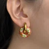 Donut Hoops - Cloisonne Burnt Orange