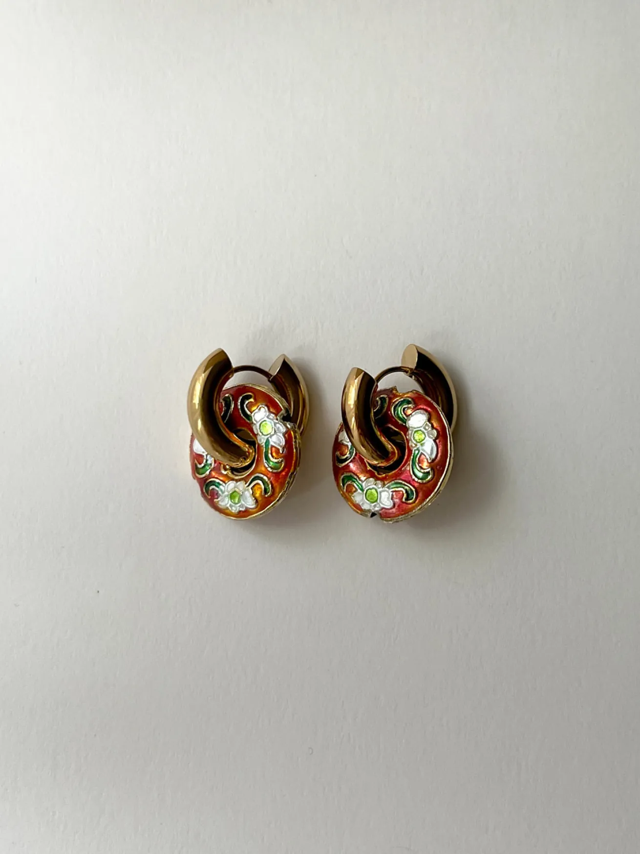 Donut Hoops - Cloisonne Burnt Orange