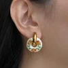 Donut Hoops - Cloisonne White