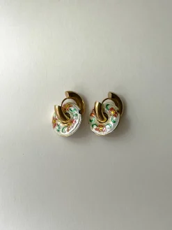 Donut Hoops - Cloisonne White