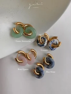 Donut Hoops - Rose Quartz