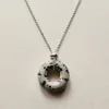 Donut Stone Necklace, Silver - Polka Dot