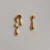 Dripping Gold Paint Asymmetry Earrings