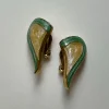 Ear-shaped Enamel Clip-Ons (Vintage)