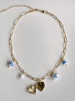 Eclectic Charm Necklace - Gold Jumbo Heart Locket