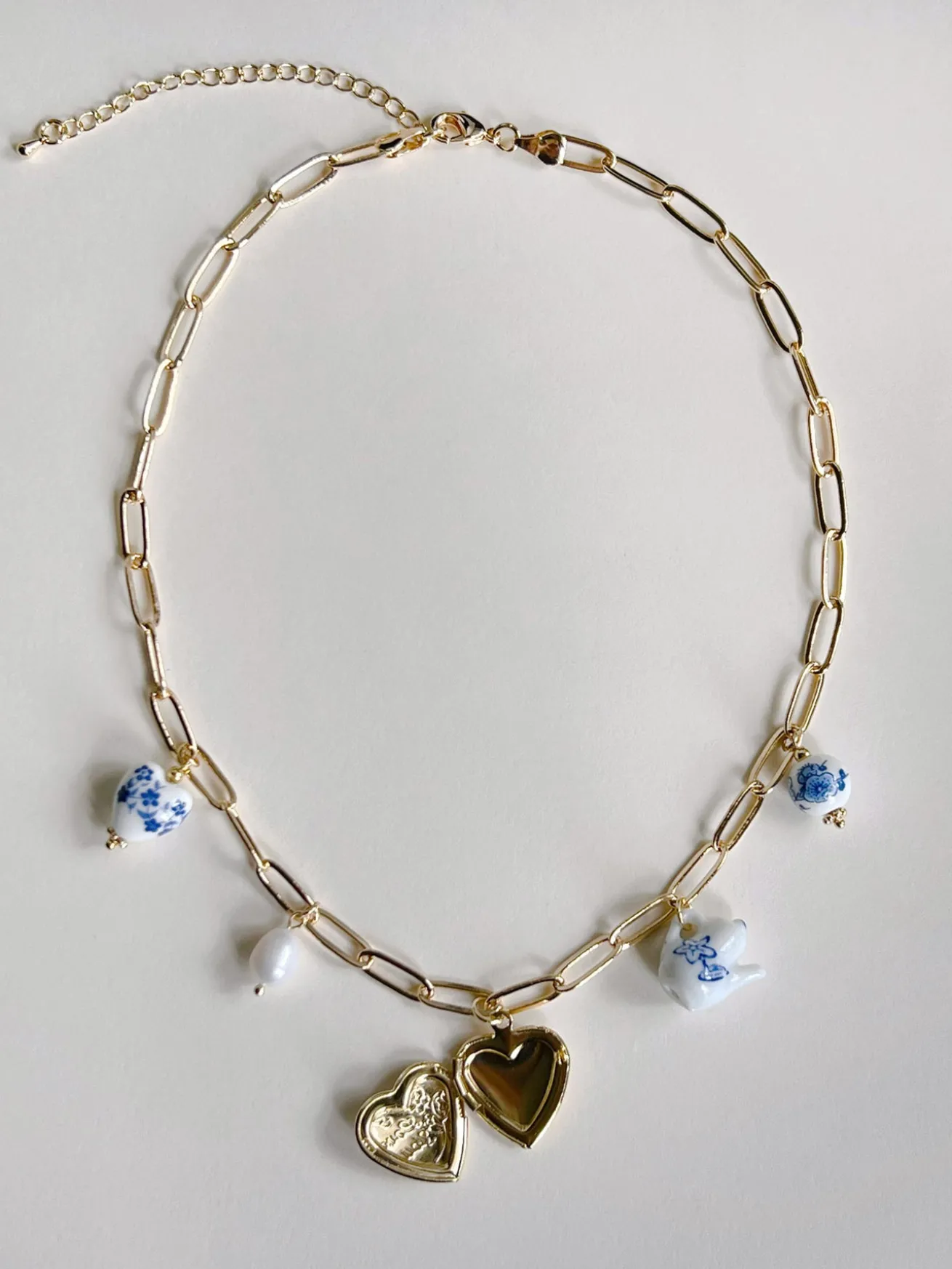 Eclectic Charm Necklace - Gold Jumbo Heart Locket
