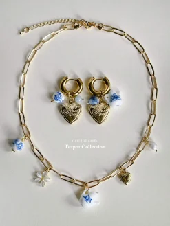 Eclectic Charm Necklace - Ceramic Teapot