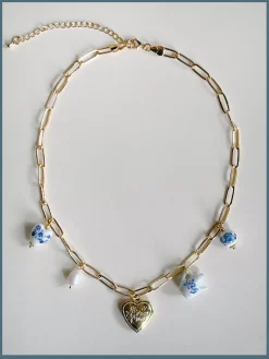 Eclectic Charm Necklace - Gold Jumbo Heart Locket